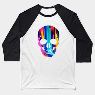 Pop art skull Baseball T-Shirt